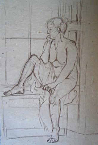 Out of the Bath, 2011 (wax pencil on paper)